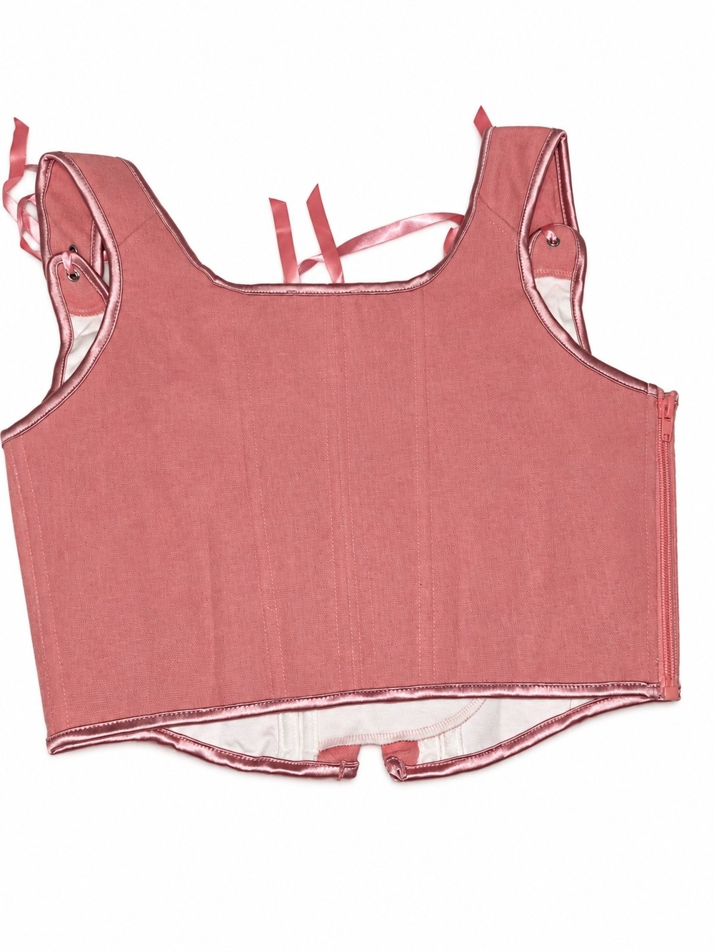 Scarlet Darkness Pink Renaissance Corset Top US 8 Boned Lace-Up Cosplay - Picture 4 of 8